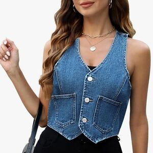 Stylish Blue Denim Vest